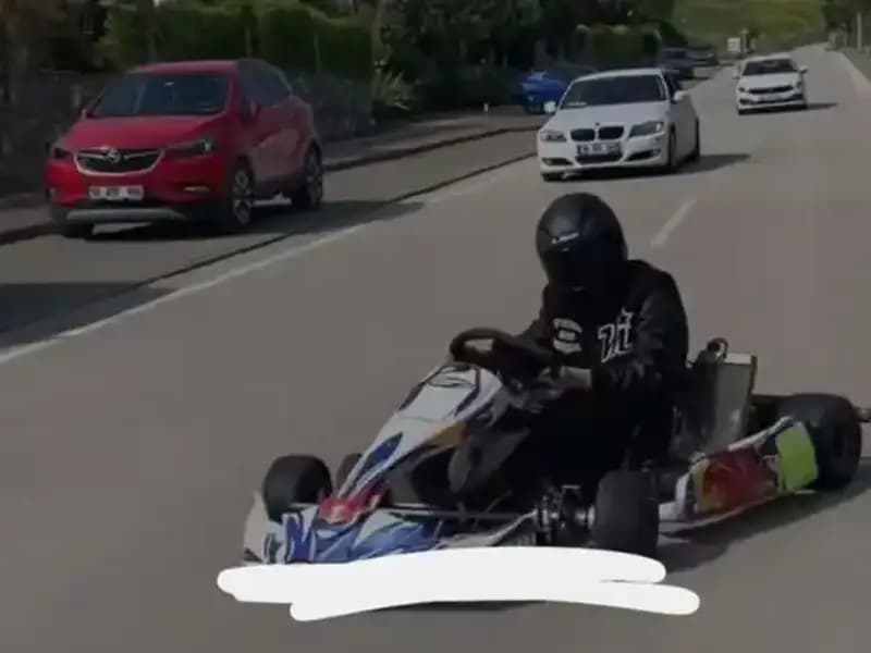Go-Kart Sürücüsünün Tehlikeli Drift Oyunu Yola Taşındı!