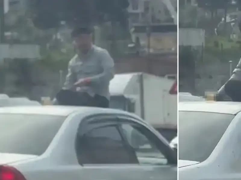 Trafikte Şok Eden Olay: Otomobil Üzerinde Eğlence Anları!