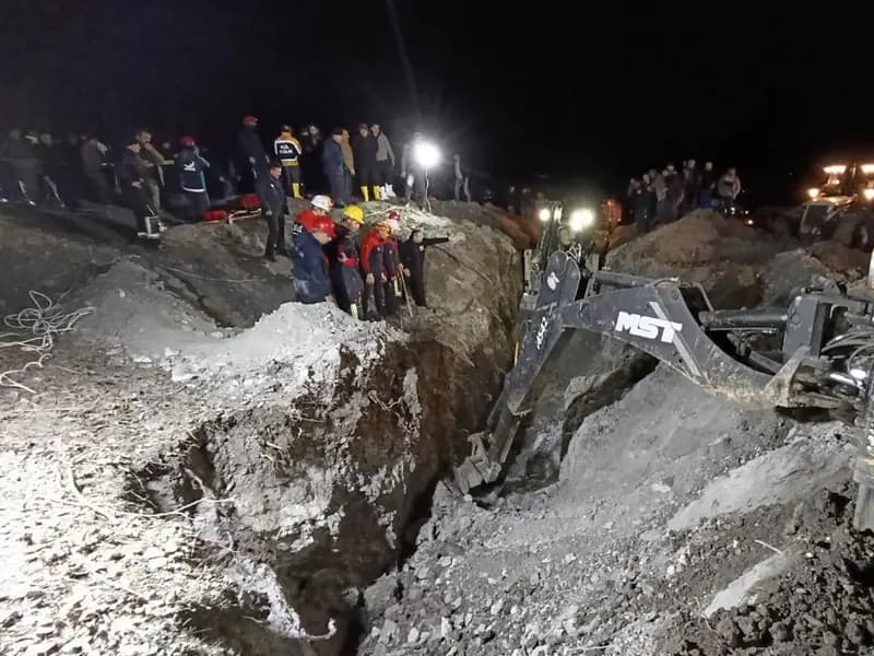Amasya'da Sondaj Çalışması Sırasında Göçük Oluştu