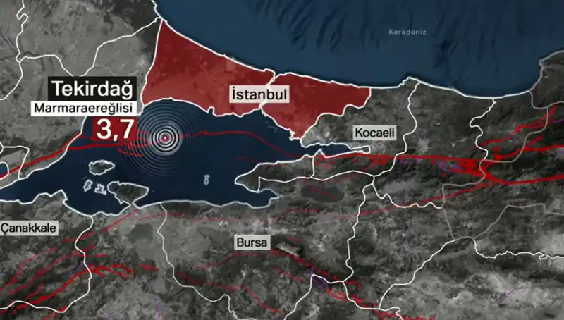 Marmara Denizi'nde Korkutan Deprem: 3,7 Büyüklüğünde Sarsıntı